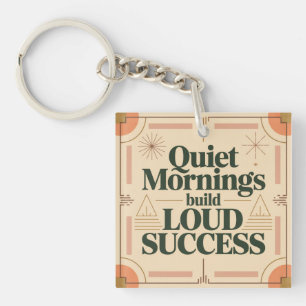 Quiet Mornings Build Loud Success Key Ring