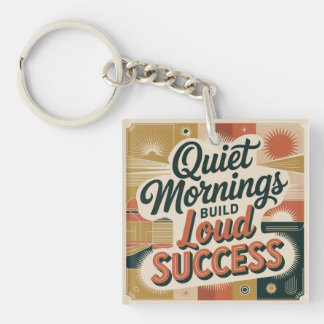 Quiet Mornings Build Loud Success Key Ring