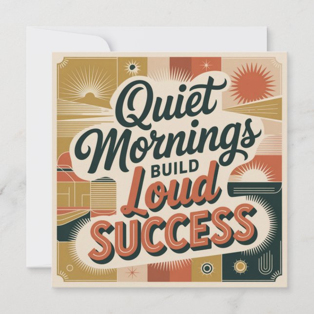 Quiet Mornings Build Loud Success Thank You Card (Front)