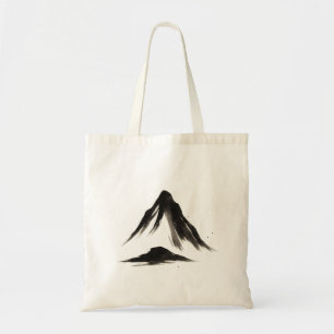 Quiet Mountain – Ink Brush Landscape on Tote Bag