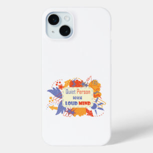 Quiet Person With Loud Mind blue yellow iPhone 15 Mini Case