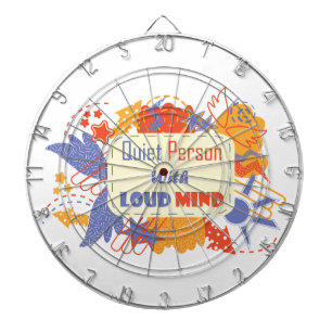 Quiet Person With Loud Mind blue yellow Dartboard
