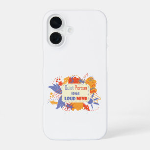Quiet Person With Loud Mind blue yellow iPhone 16 Case