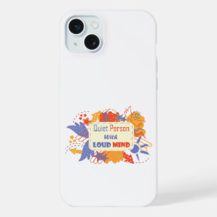 Quiet Person With Loud Mind blue yellow iPhone 15 Plus Case