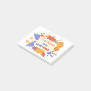 Quiet Person With Loud Mind blue yellow Post-it Notes