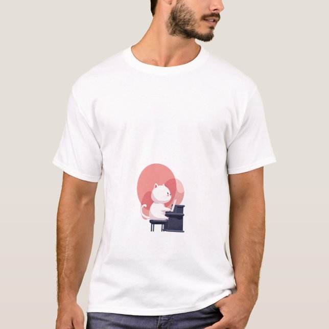 Quiet Piano Cat T-Shirt (Front)
