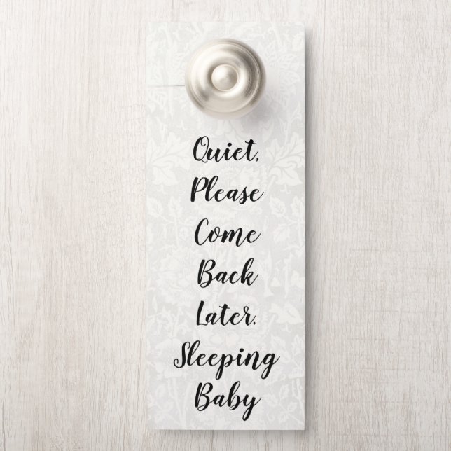 Quiet Please Come Back Later. Sleeping Baby Door Hanger (On Knob)