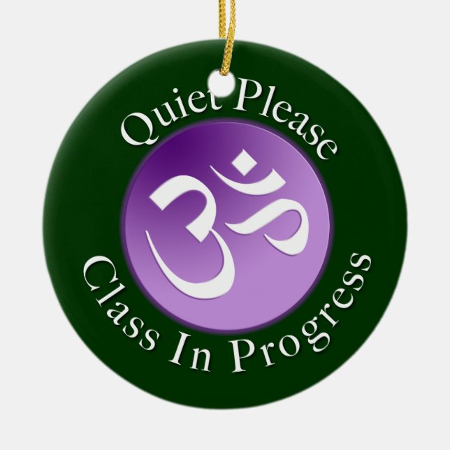 Quiet Please Door Hanger Ceramic Ornament (Front)