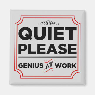 Quiet Please Genius At Work Magnet