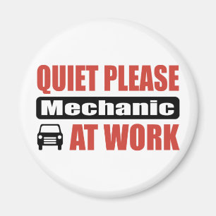 Quiet Please Mechanic At Work Magnet