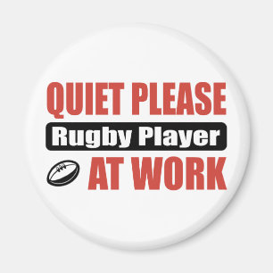 Quiet Please Rugby Player At Work Magnet