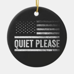 Quiet Please Trump Harris Debate President Ceramic Ornament