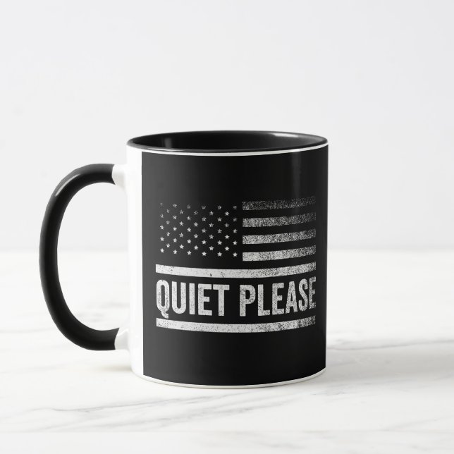 Quiet Please Trump Harris Debate President  Mug (Left)