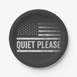Quiet Please Trump Harris Debate President Paper Plate