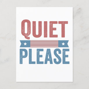 Quiet Please Trump Harris Debate President  Postcard