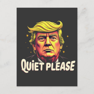 Quiet Please Trump Kamala President Debate Enclosure Card