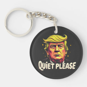 Quiet Please Trump Kamala President Debate Key Ring
