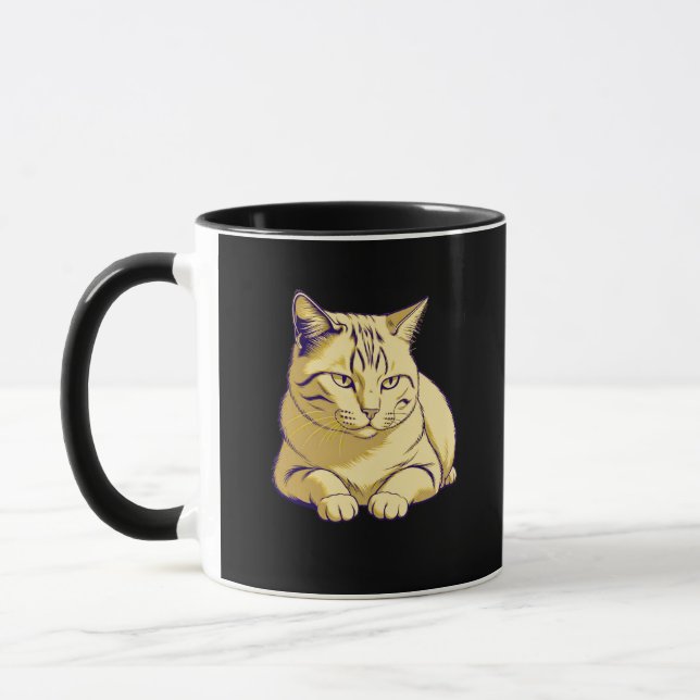 Quiet Presence – Calm Resting Cat Mug (Left)