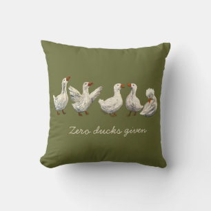 Quiet Quack: White Duck Starry Night Goose Cushion