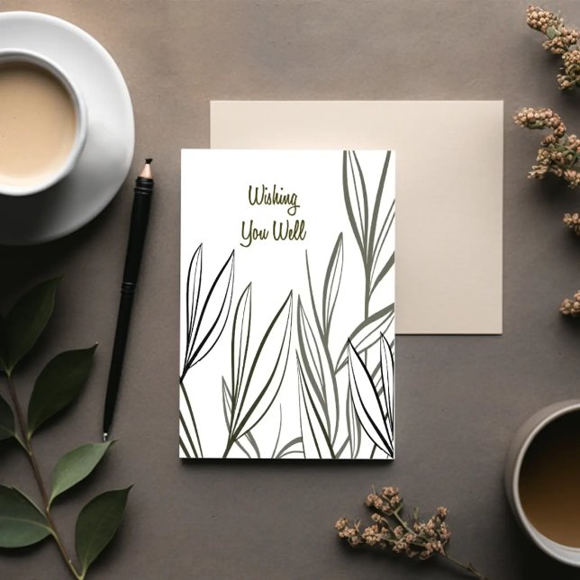 Quiet Reeds — Minimal Get Well Card (Printable get well card with minimal illustration and design.)