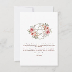 Quiet Sage Floral Pentacle Birthday Thank You Card