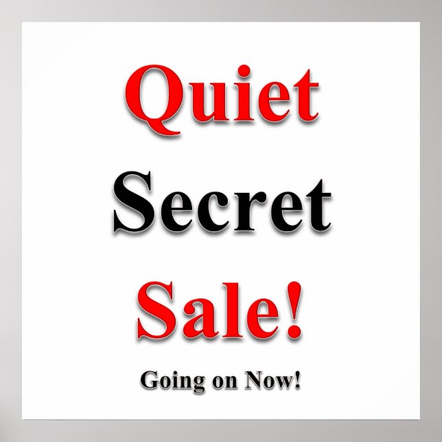 Quiet Secret Sale Poster Matte (Front)