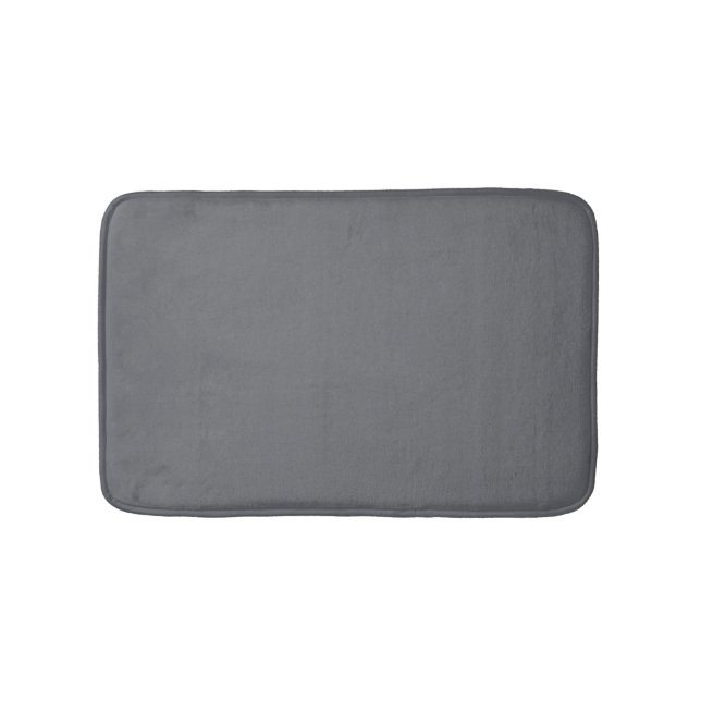 Quiet Shade of Grey Solid Colour Print, Neutral Bath Mat (Front)