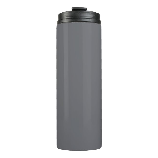 Quiet Shade of Grey Solid Colour Print, Neutral Thermal Tumbler (Front)