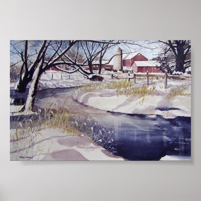 Quiet stream during winter- poster (Front)