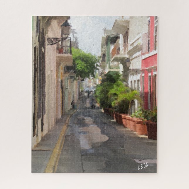 Quiet street of San Juan Puerto Rico Jigsaw Puzzle (Vertical)