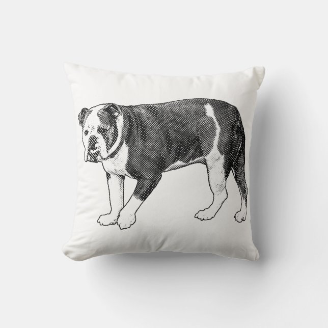 Quiet Strength, Bulldog Dot Pillow (Front)