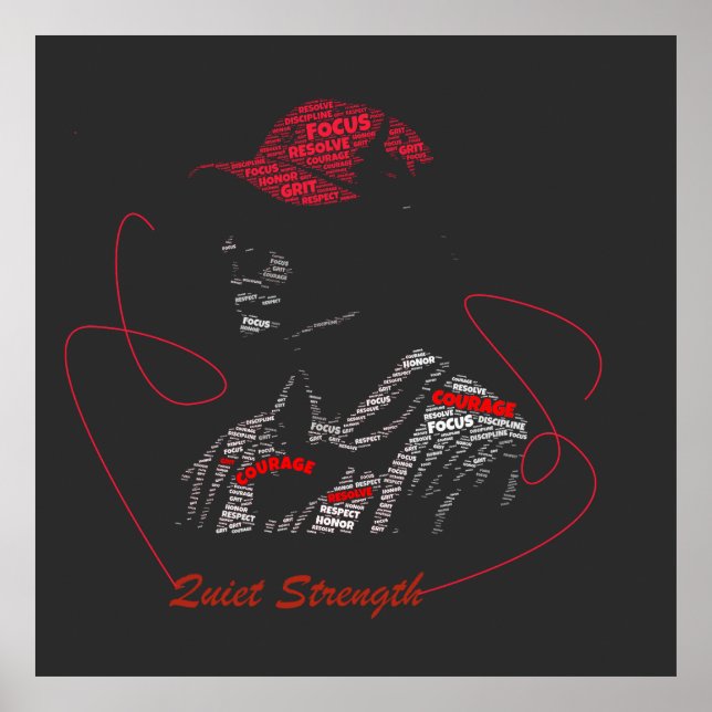 Quiet Strength Hooded Typography Poster (Front)