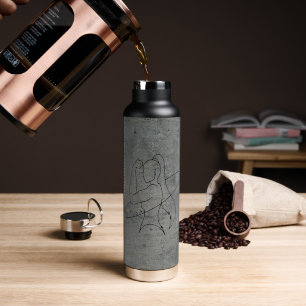 Quiet Strength Minimalist Woman Line Art Water Bottle