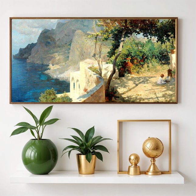 Quiet summer afternoon in Capri, Brioschi Othmar Poster (Creator Uploaded)