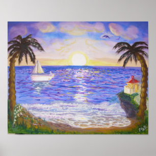 Quiet summer at the beach poster