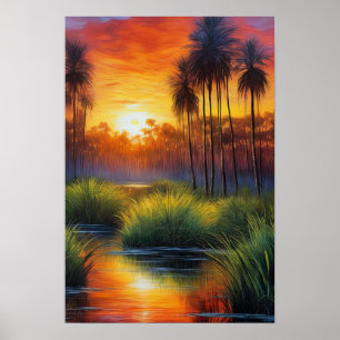 Quiet Swamp at Twilight Poster