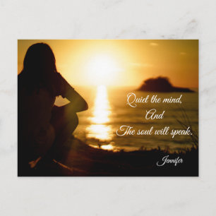 Quiet the Mind Soul Speaks Sunset Inspirational Postcard