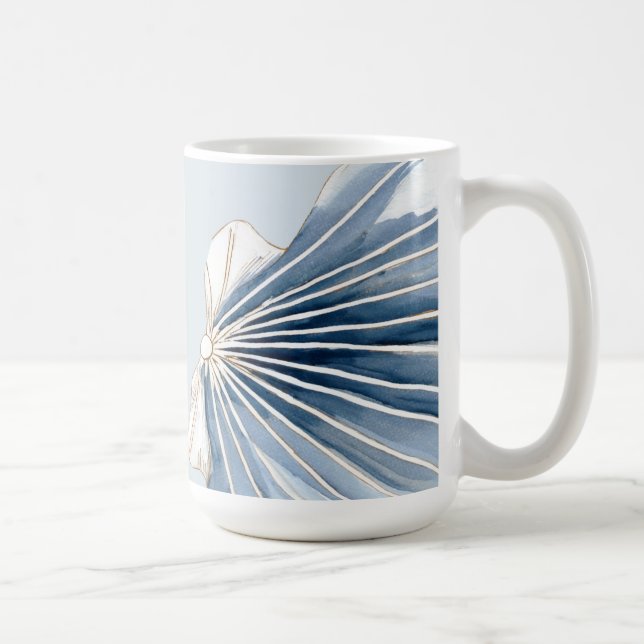 Quiet Tides | Blue Shell Coastal  Coffee Mug (Right)