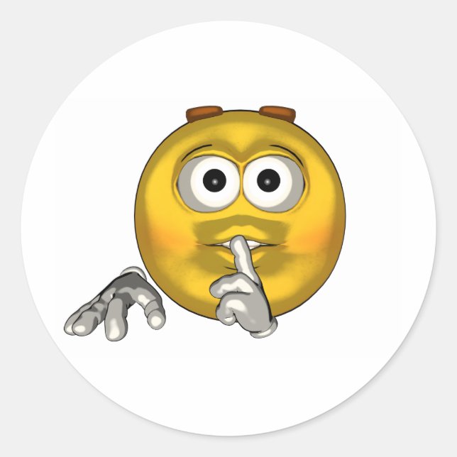 Quiet - toon classic round sticker (Front)