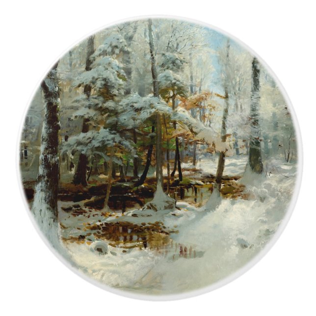  Quiet Winter Afternoon by William Bliss Baker  Ceramic Knob (Front)