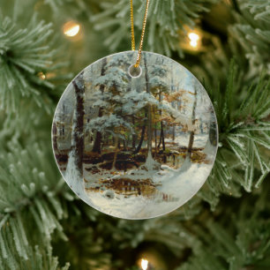  Quiet Winter Afternoon, Christmas tree  Ceramic Ornament