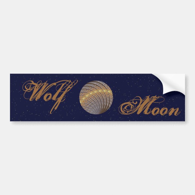Quiet Wolf Moon Bumper Sticker (Front)