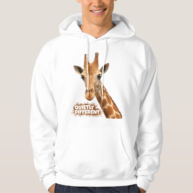 Quietly Different Giraffe - Giraffe Art Hoodie (Front)