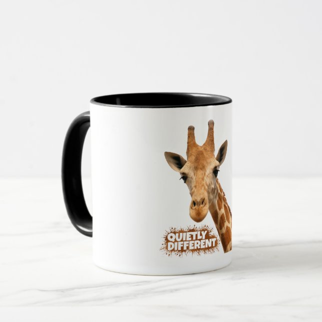 Quietly Different Giraffe - Giraffe Art Mug (Front Left)