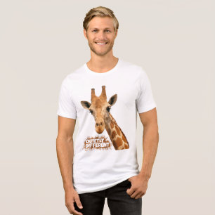 Quietly Different Giraffe - Giraffe Art Tri-Blend Shirt