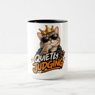 Quietly Judging Cat – Sarcastic Coffee Cat Mug