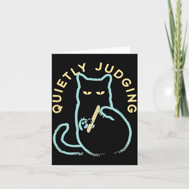 Quietly Judging Funny Novelty Cat Lover Cat Owner  Card (Front)