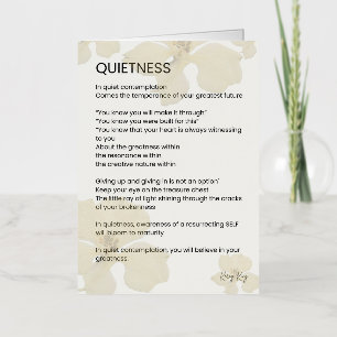 Quietness Inspirational Written Word Poem Foil Greeting Card