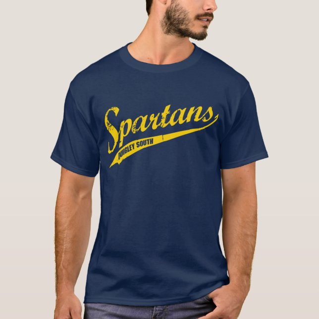 Quigley South Script Spartans t-shirt CURSIVE (Front)