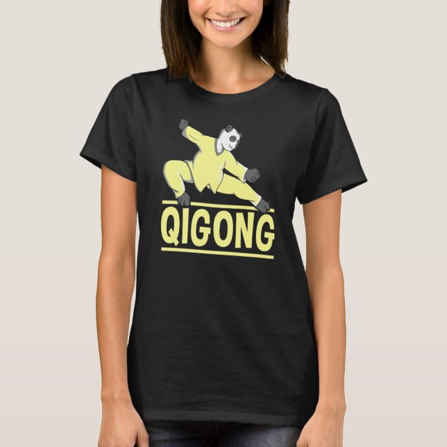 Quigong Qi Gong Panda Tai Chi Yin Yang T-Shirt (Front)